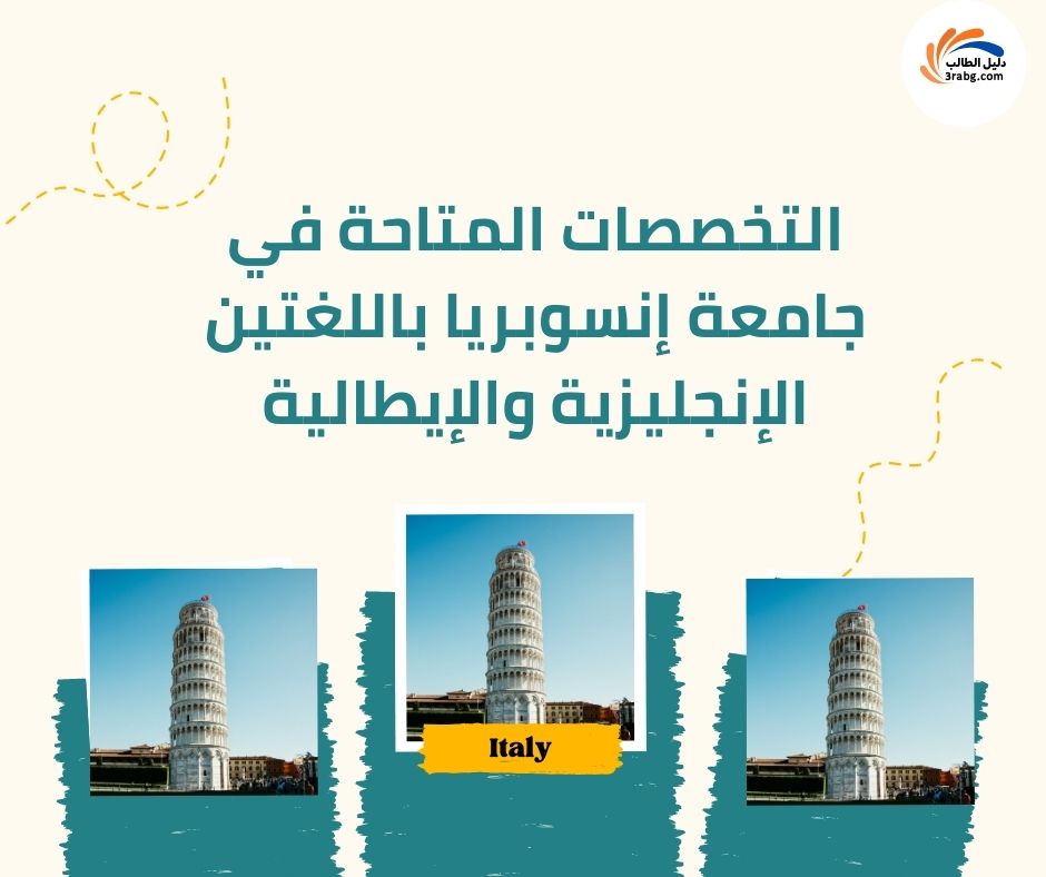 التخصصات المتاحة في جامعة إنسوبريا باللغتين الإنجليزية والإيطالية