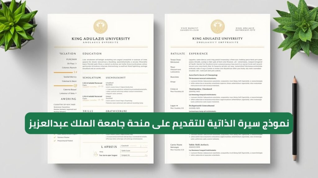 نموذج السيرة الذاتية مناسب للتقديم على منحة جامعة الملك عبدالعزيز