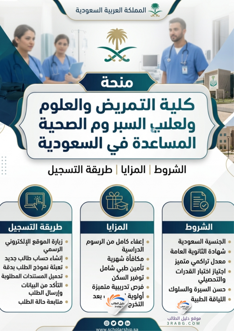 منحة كلية التمريض والعلوم الصحية المساعدة في السعودية