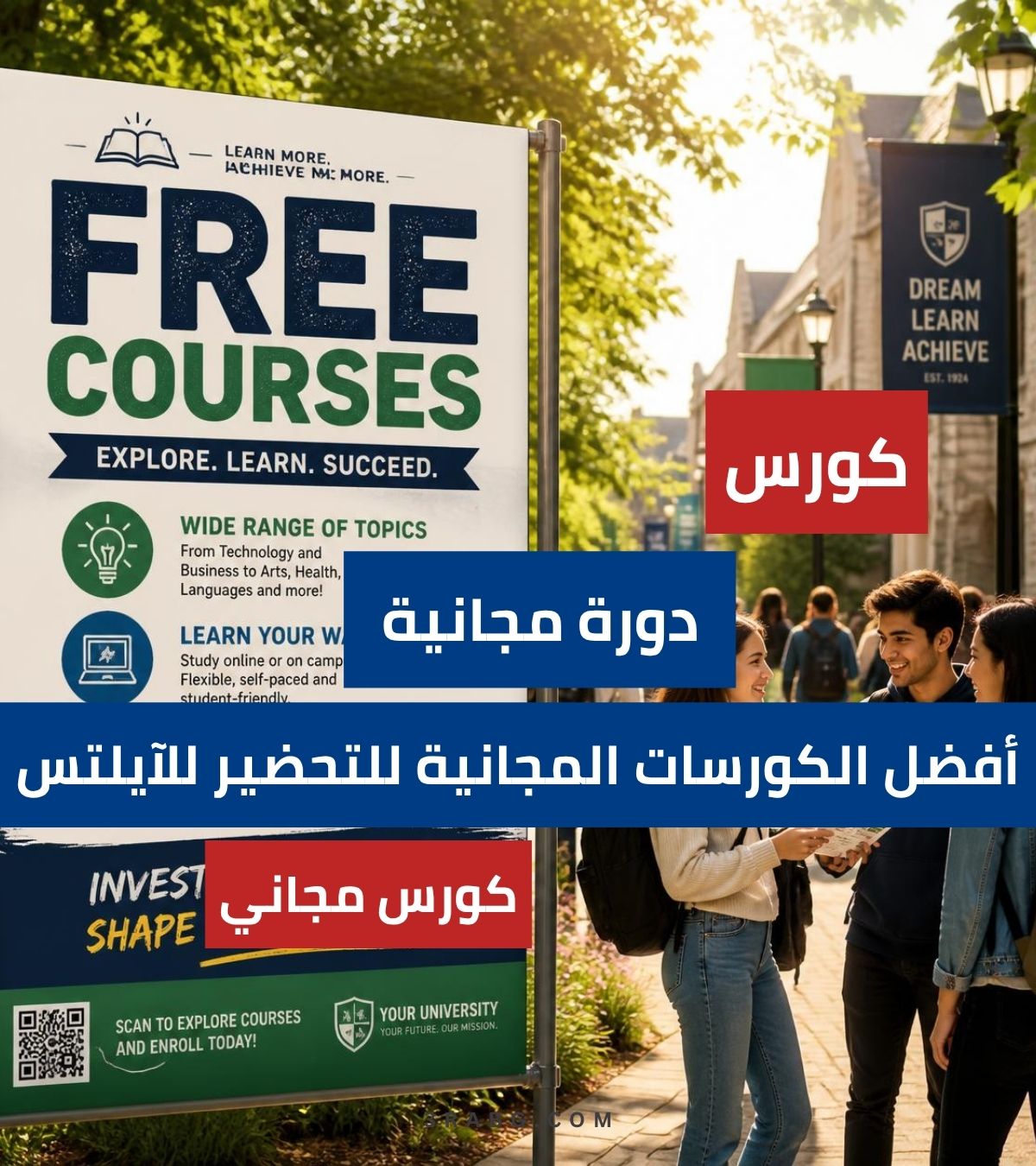 أفضل الكورسات المجانية للتحضير للآيلتس